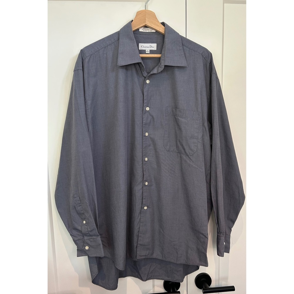 Christian Dior Mens Cotton Button Down Shirt Size 17 34/35 L/XL